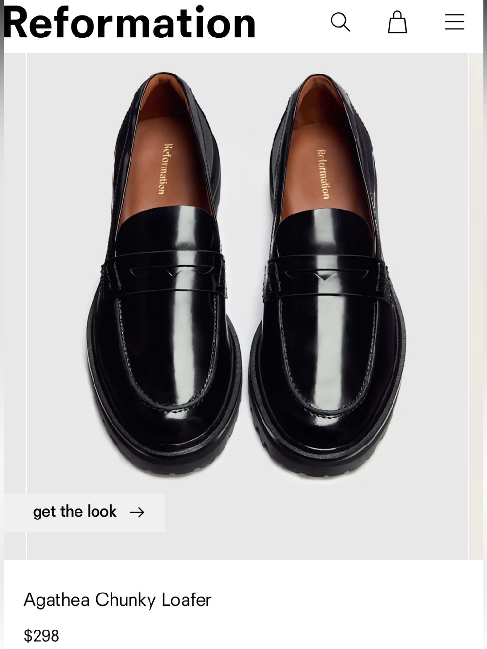 Reformation Black Agathea Loafers